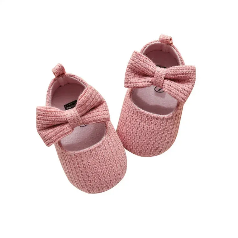 0-1 Years Old Wool Girl Baby Shoes Soft-soled Princess Baby Shoes Comfortable Bow Toddler Shoe Cute and Stylish