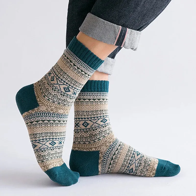 5 PackFair Isle Wool Socks