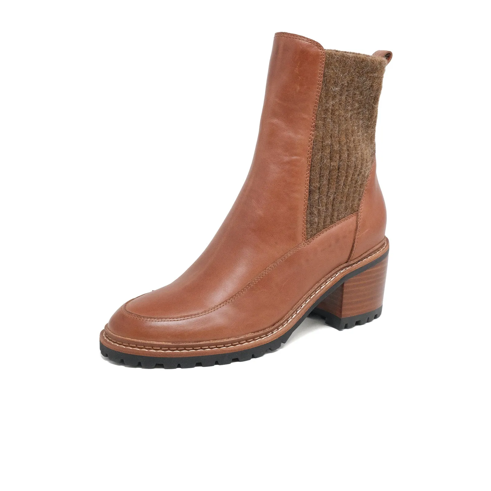 Django & Juliette Barret Heeled Mid Boot (Women) - Chestnut/Brown Leather