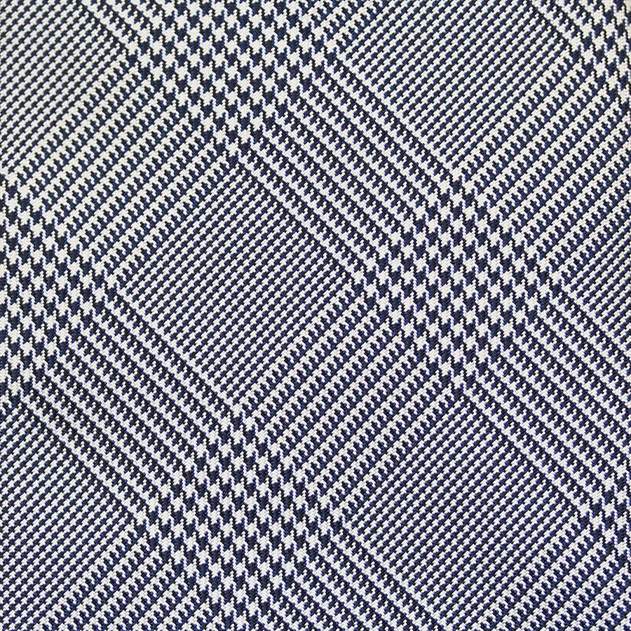 Glencheck Woven Silk Tie - Navy / White - Self-Tipped