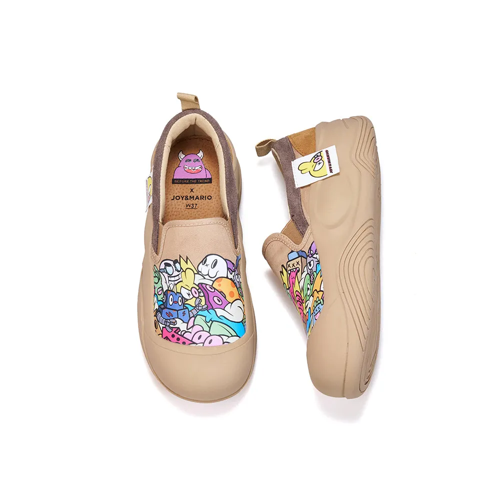 JOY&MARIO Women’s Slip-on Twill Loafers in Beige-65899W