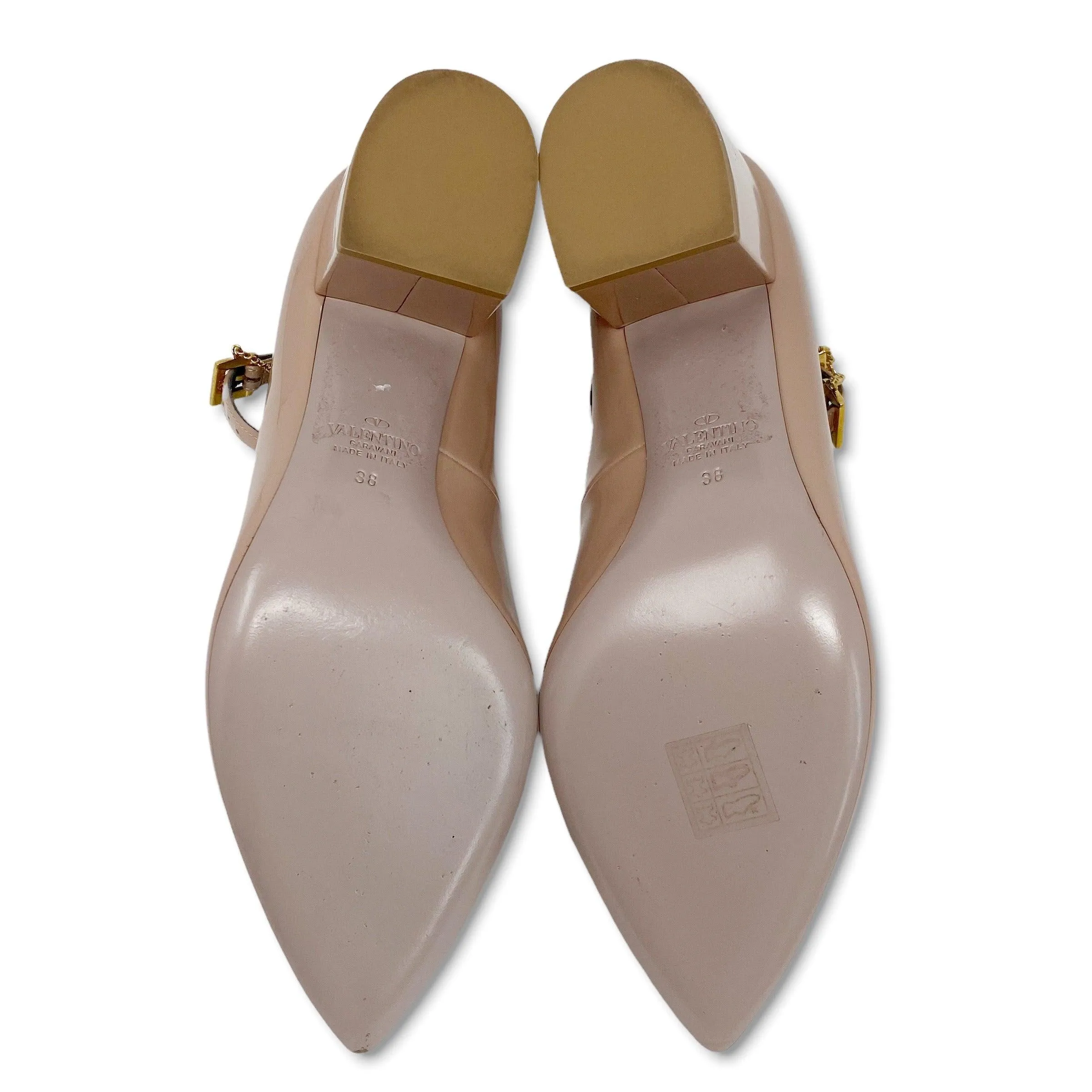 Valentino Nude Ankle Strap Pumps 38